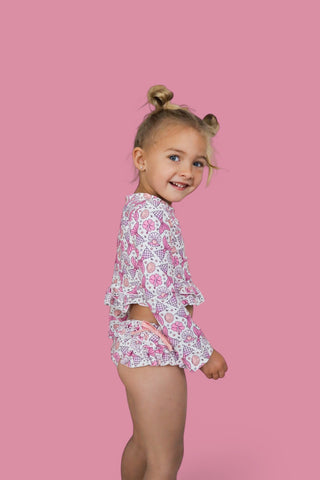 MAGICAL MERMAID DREAM TWO-PIECE RASH GUARD RUFFLE SWIM SUIT