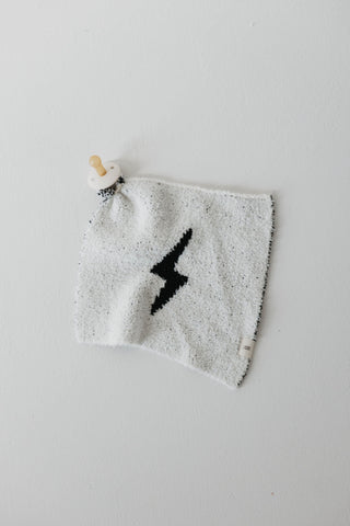 Lovey | White & Black Lightning Bolt