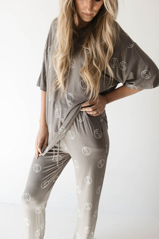 Short Sleeve Women's Bamboo Pajama | Sage Yin Yang