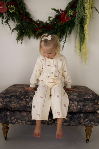Cardigan & Knit Pant Set | Ribbons