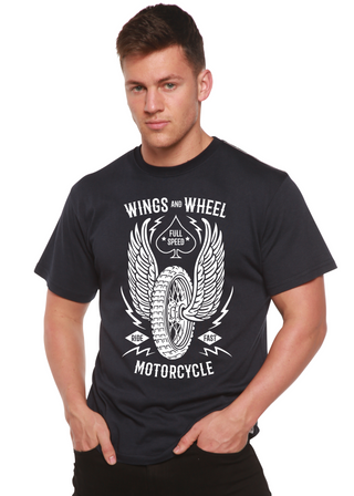 Wings And Wheel Spun Bamboo® Men's Bamboo Viscose/Organic Cotton Short Sleeve Graphic T-Shirt