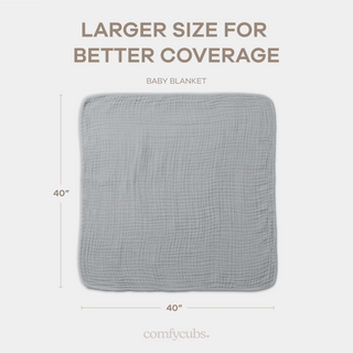 Baby Muslin Blanket in Heather Blue
