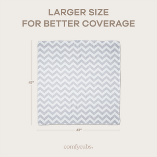 Muslin Swaddle Blankets 47” x 47” in Grey, 4 Pack