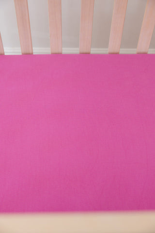 (SOLID, ribbed) Rainbow Royal - Crib Sheet