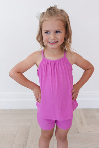 (SOLID, ribbed) Rainbow Royal - Tank Short Set