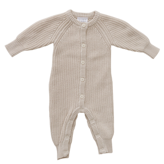 Oatmeal Knit Button Romper