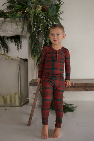 Bamboo Two Piece Pajamas | Christmas Plaid