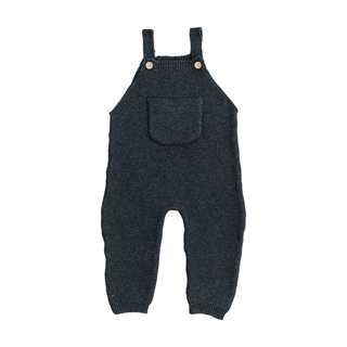 Charcoal Knit Pocket Overalls