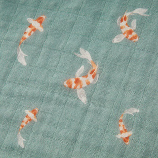 Swimming Koi Organic Cotton Two-Piece Burp Cloth Set