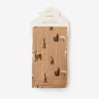 Alpaca Organic Cotton Two-Piece Burp Cloth Set