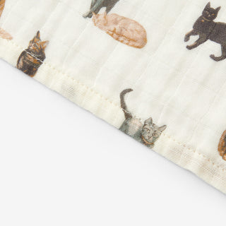 Cat Organic Cotton Two-Piece Burp Cloth Set