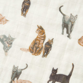Cat Organic Cotton Two-Piece Burp Cloth Set
