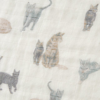 Cat Organic Cotton Two-Piece Burp Cloth Set