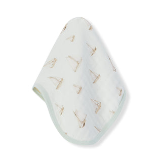Sailboat Melody Contour Four Layer Burp Cloth