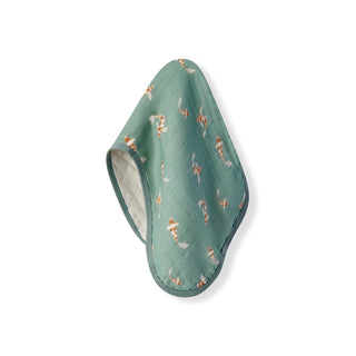 Swimming Koi Contour Four Layer Burp Cloth