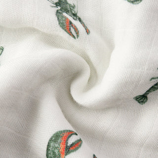 Mint Lobster Contour Four Layer Burp Cloth