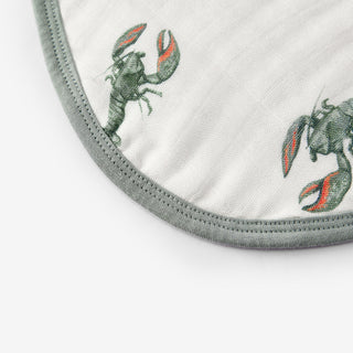 Mint Lobster Contour Four Layer Burp Cloth
