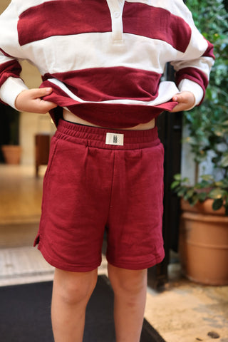 Child Terry Shorts | Deep Cranberry
