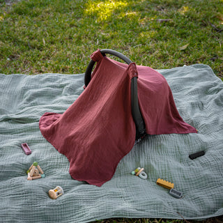 Baby Car Seat Cover by Comfy Cubs - Wine