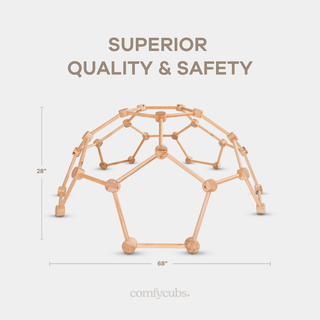 Wooden Climber for Kids by Comfy Cubs (Natural Wood)