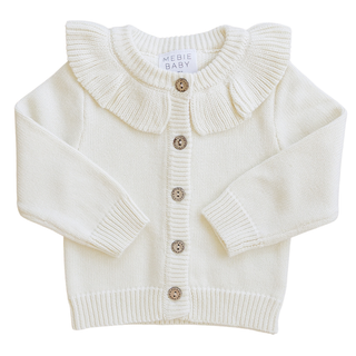 Cream Ruffle Knit Cardigan
