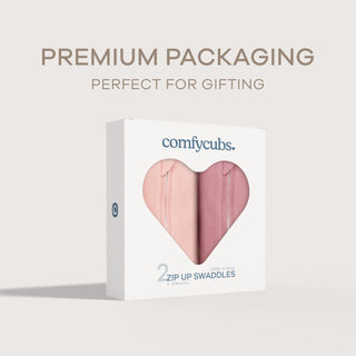 Easy Zipper Swaddle Blankets by Comfy Cubs - Blush, Mauve