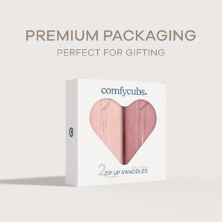 Easy Zipper Swaddle Blankets by Comfy Cubs - Blush, Mauve