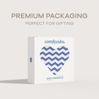 Easy Swaddle Blankets - Dark Blue Chevron, Pack of 1