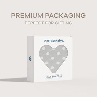 Easy Swaddle Blankets - Gray Polkadots, Pack of 1