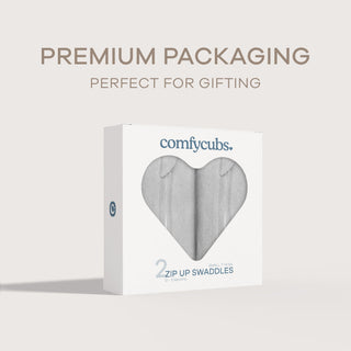 Easy Zipper Swaddle Blankets by Comfy Cubs - Grey