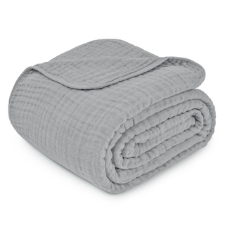 Adult Muslin Blanket in Heather Blue