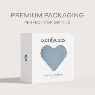 Muslin Swaddle Blanket, 1 Pack by Comfy Cubs - Pacific Blue