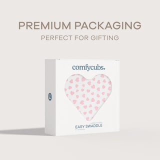 Easy Swaddle Blankets - Pink Heart, Pack of 1