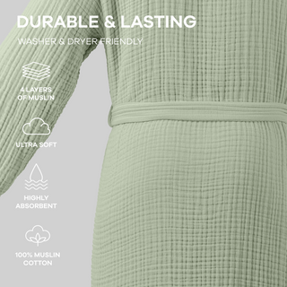 Muslin Bathrobe in Sage