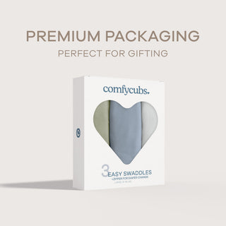 Easy Swaddle Blankets with Zipper by Comfy Cubs - Stone, Pacific Blue, Sage