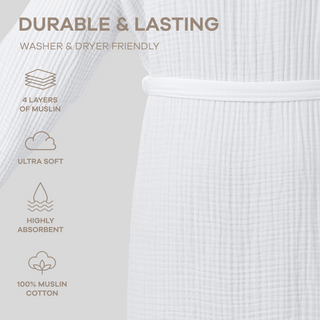 Muslin Bathrobe, White by Comfy Cubs