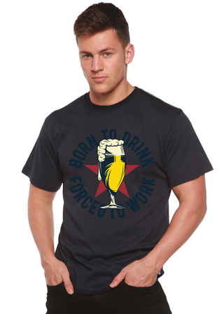 Born to Drink Men's Bamboo Viscose/Organic Cotton Short Sleeve Graphic T-Shirt