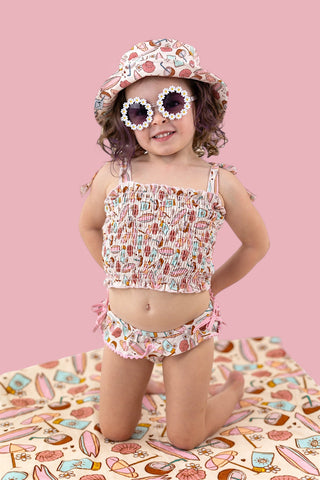 FUN IN THE SUN DREAM SMOCKED TANKINI TWO PIECE SWIM SUIT