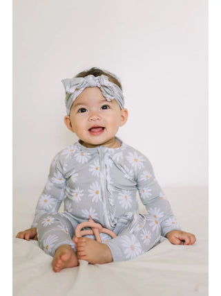 Sage Daisies Ruffle Baby Romper