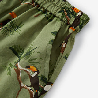 Toucan Collar Button-Up Shirt & Shorts Set