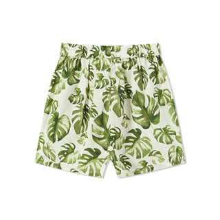 Island Leaf Collar Button-Up Shirt & Shorts Set