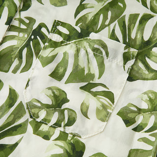 Island Leaf Collar Button-Up Shirt & Shorts Set