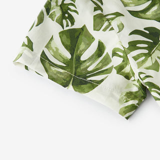 Island Leaf Collar Button-Up Shirt & Shorts Set