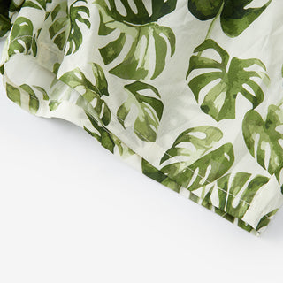 Island Leaf Collar Button-Up Shirt & Shorts Set