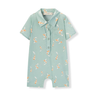 Swimming Koi Collared Shortall