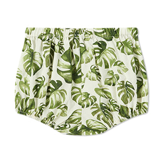 Island Leaf Butterfly Ruffle Dress & Bloomers Set