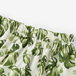 Island Leaf Butterfly Ruffle Dress & Bloomers Set