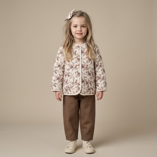Organic Quilted Buttoned Jacket - Wildrose