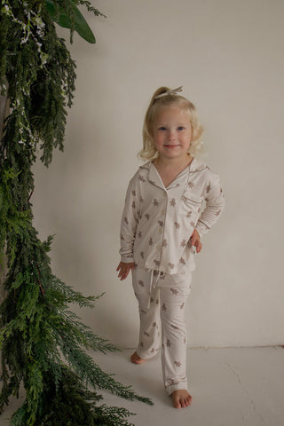 Girl's Bamboo Button Up Lounge Set | Gingersnap