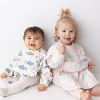 The Grayson Long Sleeve Bib - Lakeside Blooms